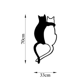 Wallity Love Cats - 478 Escultura de Pared de Metal Negra